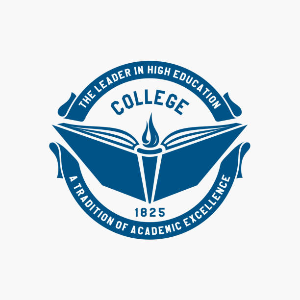 logo-college. akademie, universität, schule-emblem - universität stock-grafiken, -clipart, -cartoons und -symbole
