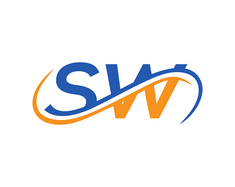 SW Letter Linked Business Logo. Initial SW Logo Design