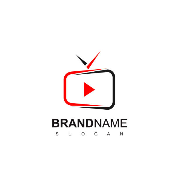 TV Logo Design Inspiration Live Stream TV Icon Design television industry stock illustrations
