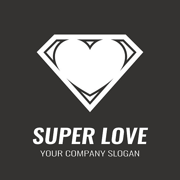 stockillustraties, clipart, cartoons en iconen met logo. icon. heart. super love. - hero