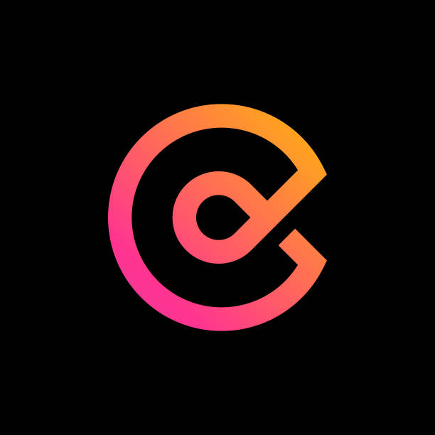 Logo with the letter C. vector art illustration