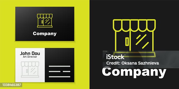istock Logotype line Barbershop building icon isolated on black background. Logo design template element. Vector 1338465387