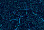 Geographical/Road map of London, UK