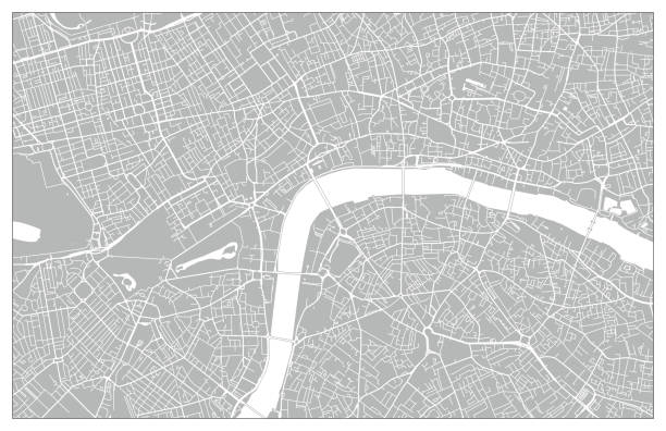 London, England Vector Map Topographic / Road map of London, England. Original map data is open data via © OpenStreetMap contributors city map stock illustrations