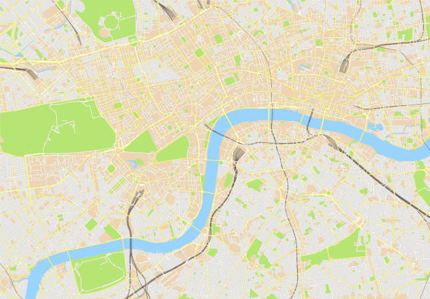 런던 지도 - chelsea stock illustrations
