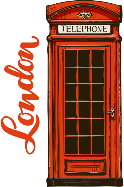 London, red phone booth. Vector illustration London, red phone booth. Vector illustration isolated on white background red telephone box stock illustrations