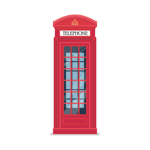 London red telephone booth London red telephone booth. Vector illustration. red telephone box stock illustrations
