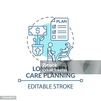 istock Long-term care planning concept icon 1314518012