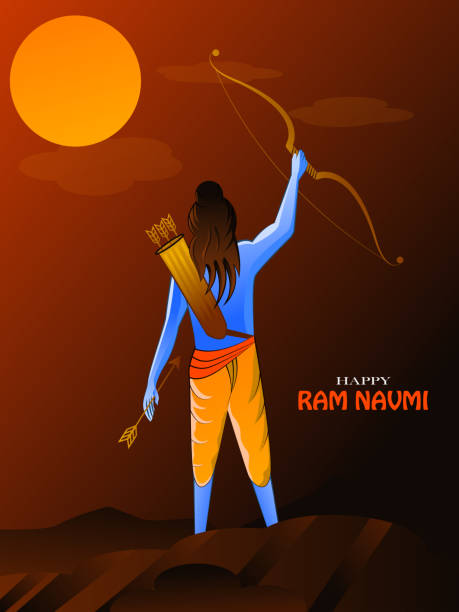 Lord Rama illustration in vector image Lord Rama illustration in vector image vishnu stock illustrations