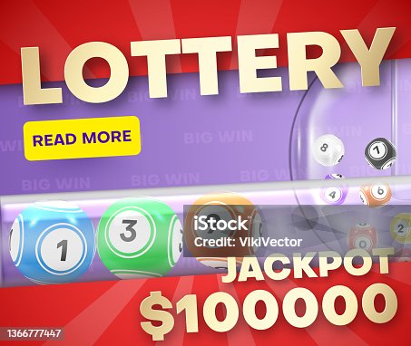 istock Lottery jackpot banner landing page realistic vector illustration. Gambling victory chance 1366777447