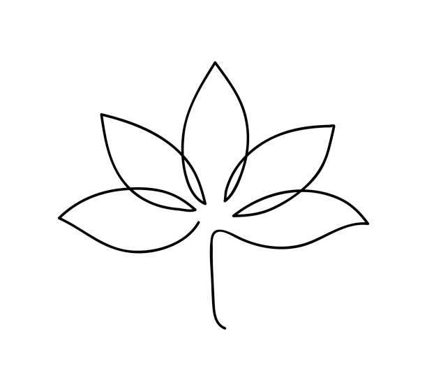 lotus-symbol. logo-umriss-illustration der lotusblüte. schwarz und weiß handgezeichnete linie kunststil - lotusblume tattoo stock-grafiken, -clipart, -cartoons und -symbole