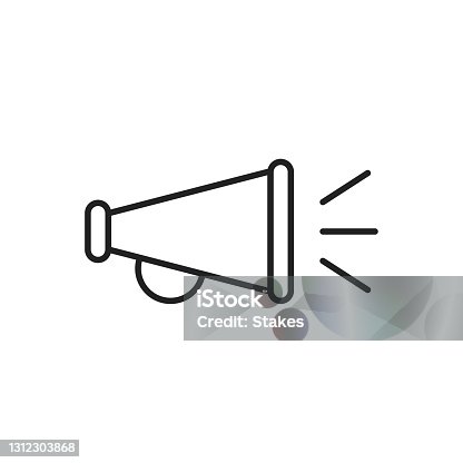 istock Loudspeaker icon, Megaphone symbol 1312303868