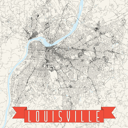 Louisville, Kentucky, USA Vector Map