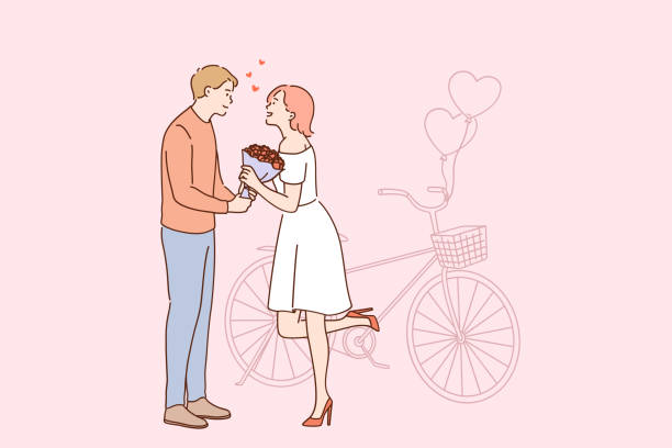 ilustrações, clipart, desenhos animados e ícones de amor e conceito de namoro romântico - namorados
