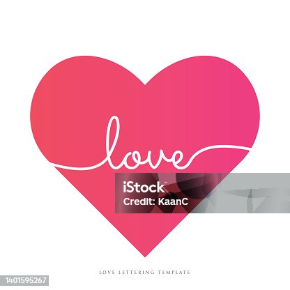 istock Love lettering. Invitation or greeting card vector stock illustration 1401595267