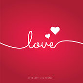 istock Love lettering. Invitation or greeting card vector stock illustration 1401595300