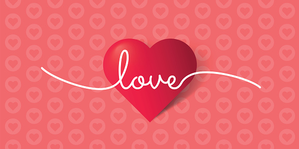 Love lettering - wedding lettering design. Heart shape vector illustration. Stock illustration