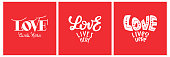 istock Love lives here - Valentine's Day lettering, quote design in heart shape 1401847186