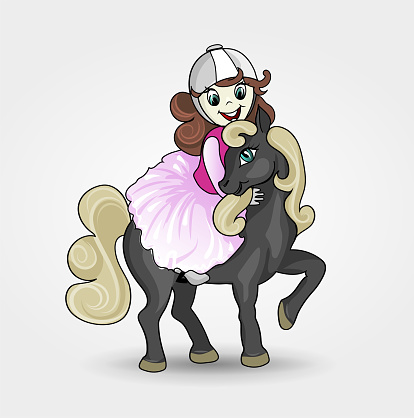 love of the girl and pony. single illustration for your design