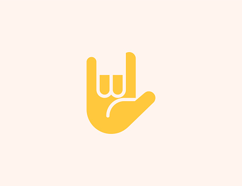 Love You Gesture vector icon. Isolated I Love You Hand Sign flat colored emoji symbol - Vector