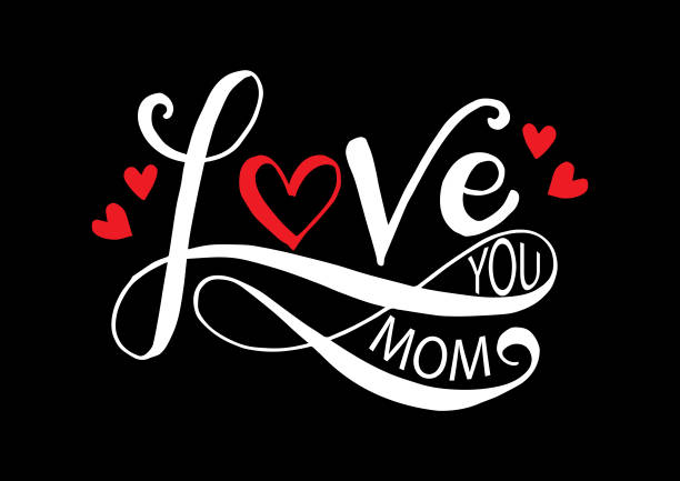 ilustraciones, imágenes clip art, dibujos animados e iconos de stock de te amo a mano mamá dibujando caligrafía. - latin family