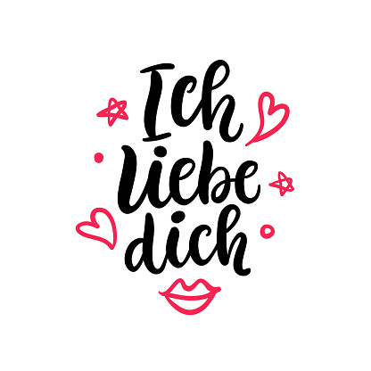 ドイツ語のフレーズが大好きです手書きの文字は白で隔離 I Love Youのベクターアート素材や画像を多数ご用意 Istock