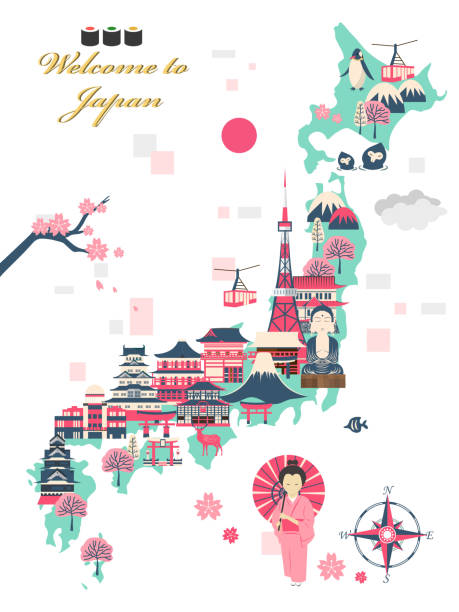 美しい日本のトラベルポスター - 東京タワー点のイラスト素材／クリップアート素材／マンガ素材／アイコン素材