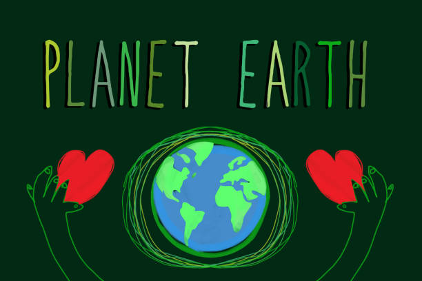 Lovely Planet Earth vector art illustration