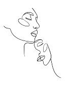istock Loving couple, black line drawing. - Vector illustration 1311267397