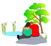 istock Loving Couple By Pond 1395342761
