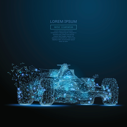 F1 CAR low poly blue