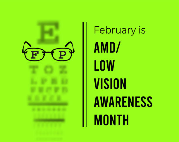 Low Vision Awareness Month. Vector illustration on green Low Vision Awareness Month. Vector illustration on green background national diabetes month stock illustrations