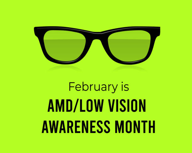 Low Vision Awareness Month. Vector illustration on green Low Vision Awareness Month. Vector illustration on green background national diabetes month stock illustrations