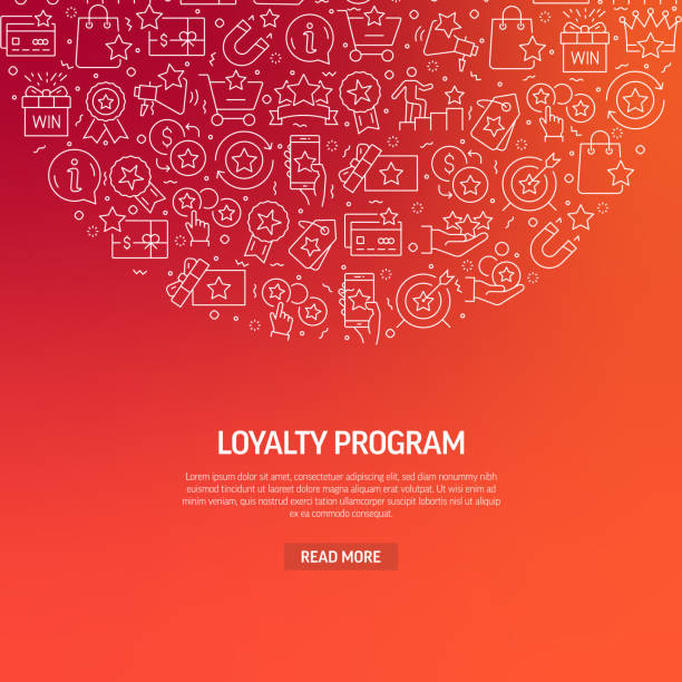 Loyalty Program Related Banner Design with Pattern. Modern Line Style Icons Vector Illustration Loyalty Program Related Banner Design with Pattern. Modern Line Style Icons Vector Illustration entrepreneur patterns stock illustrations