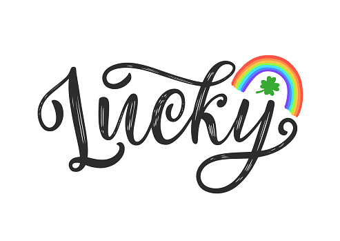 St Patrick's day lettering as design for t-shirt, card, postcard. Vector illustration