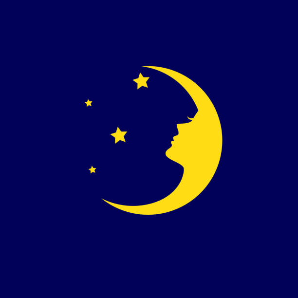 Luna Dreams logo. a crescent moon shape logo design vector art illustration
