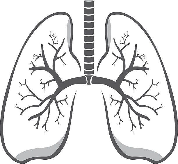символ легких - clip art of human lungs with cancer stock illustrations.
