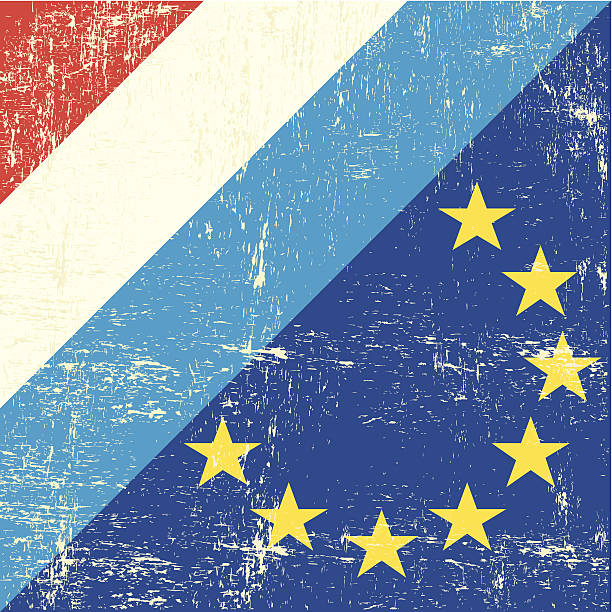 illustrations, cliparts, dessins animés et icônes de drapeau de grunge du luxembourg et européen. - parlement européen