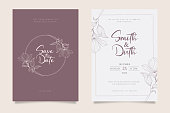 istock luxury and minimalist Wedding invitation card template design 1319423712