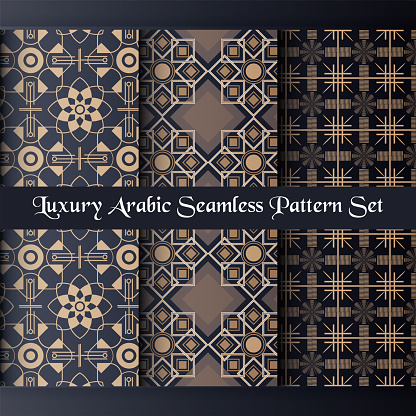 luxury arabic seamless pattern set