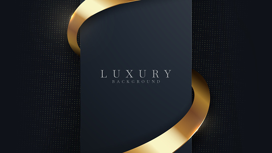 Luxury background With golden curves on the dark.