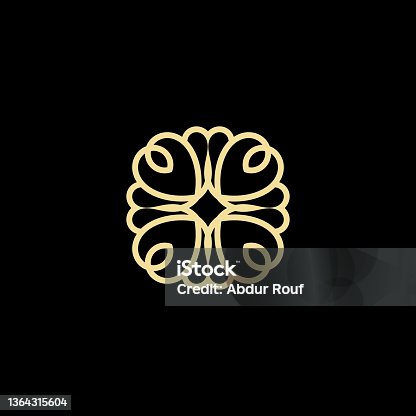 istock luxury flower line symbol design 1364315604