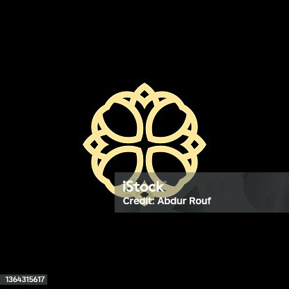istock luxury flower line symbol design 1364315617