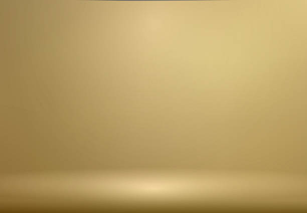 스포트 라 이트와 함께 럭셔리 골드 스튜디오 룸 배경 잘 사업 배경, 제품, 벡터의 표시를 위해 모의 서식 파일 사용 - 금 금속 stock illustrations