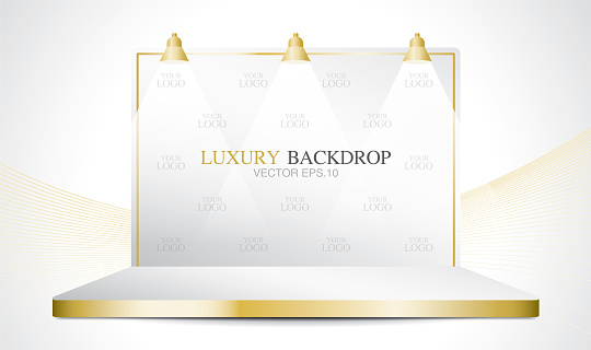 Luxury golden backdrop vector.
