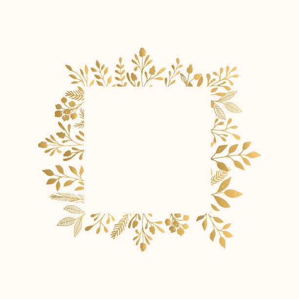 Luxury golden frame for invite, wedding, certificate.  holiday card stock illustrations
