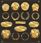 Luxury retro badges gold and silver collection