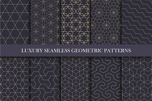 Luxury seamless ornamental patterns - geometric rich design.