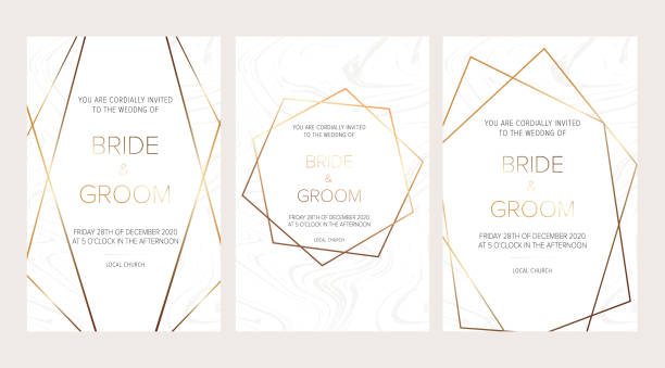 Luxury Set of elegant brochure,wedding card, background, cover. White and golden marble texture.Geometric frame.Trendy wedding invitation.All elements are isolated and editable. Luxury Set of elegant brochure,wedding card, background, cover. White and golden marble texture.Geometric frame.Trendy wedding invitation.All elements are isolated and editable. wedding invitation stock illustrations