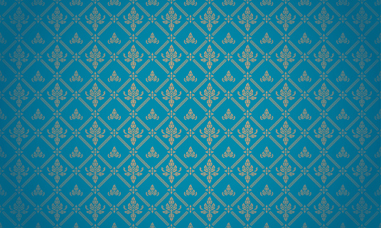 Luxury Thai blue pattern background vector